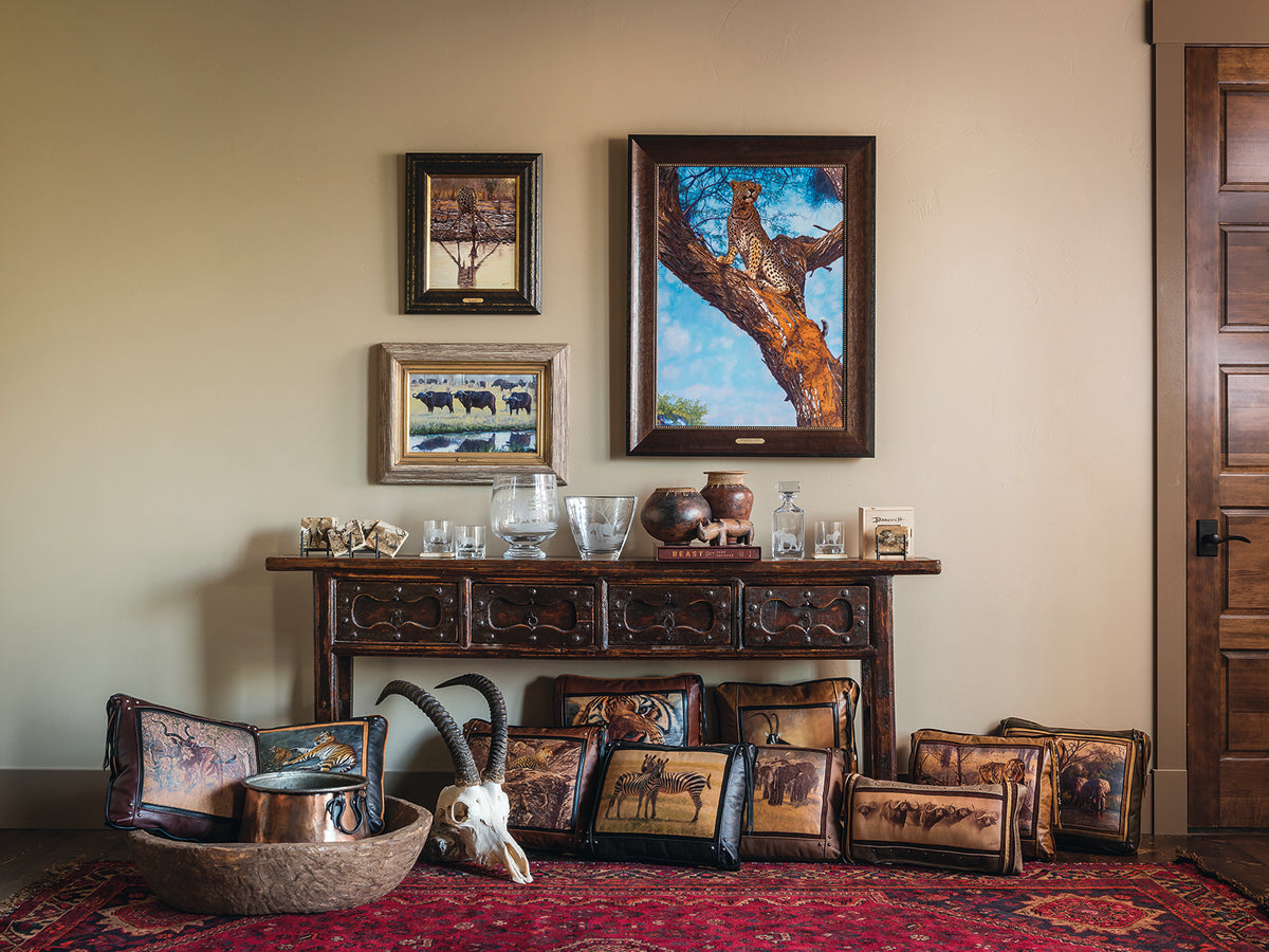 Banovich Wild AccentsUnited We Stand PillowLeather Pillow Banovich Art