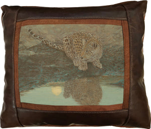 Banovich Wild Accents-Under the Hunter's Moon-Leather Pillow