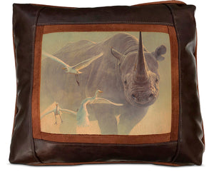 Banovich Wild Accents-Black Thunder-Leather Pillow