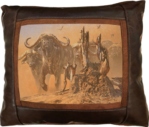 Banovich Wild Accents-Cape Thunder-Leather Pillow