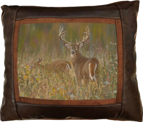 Banovich Wild Accents-In the Soybeans-Leather Pillow