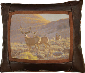 Banovich Wild Accents-Big Muley-Leather Pillow