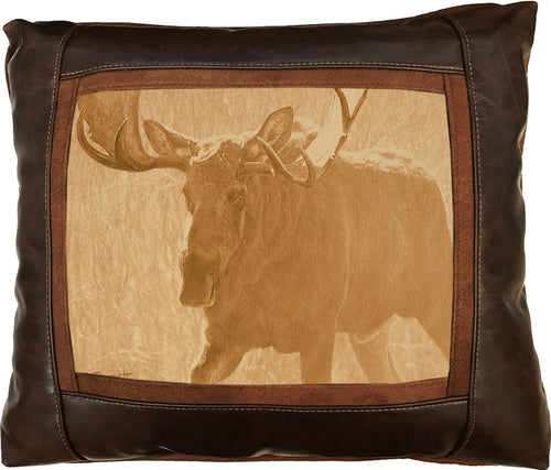 Banovich Wild Accents-Bull of the Woods-Leather Pillow