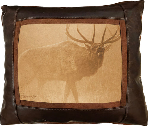 Banovich Wild Accents-Echoes of Yellowstone-Leather Pillow