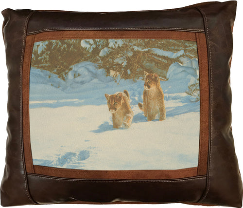 Banovich Wild Accents-Cautious Approach-Leather Pillow