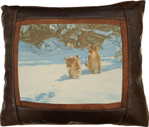 Banovich Wild Accents-Cautious Approach-Leather Pillow