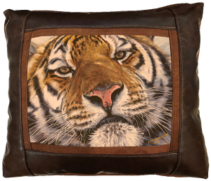 Banovich Wild Accents-Face to Face-Leather Pillow