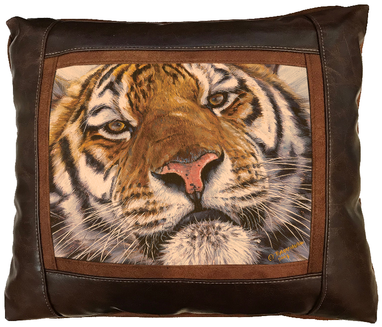 Banovich Wild Accents-Face to Face-Leather Pillow