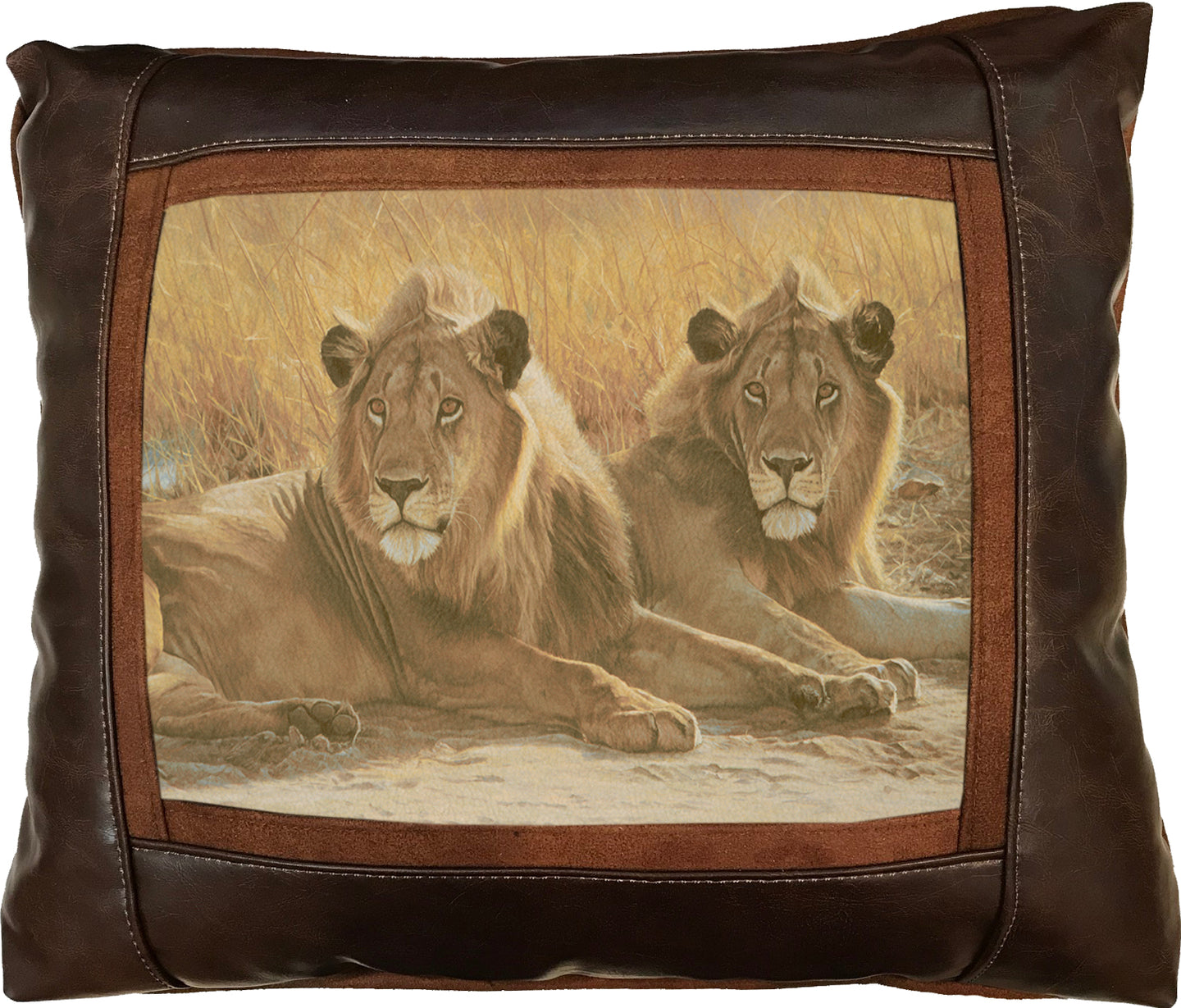 Banovich Wild Accents-Lion Eyes-Leather Pillow