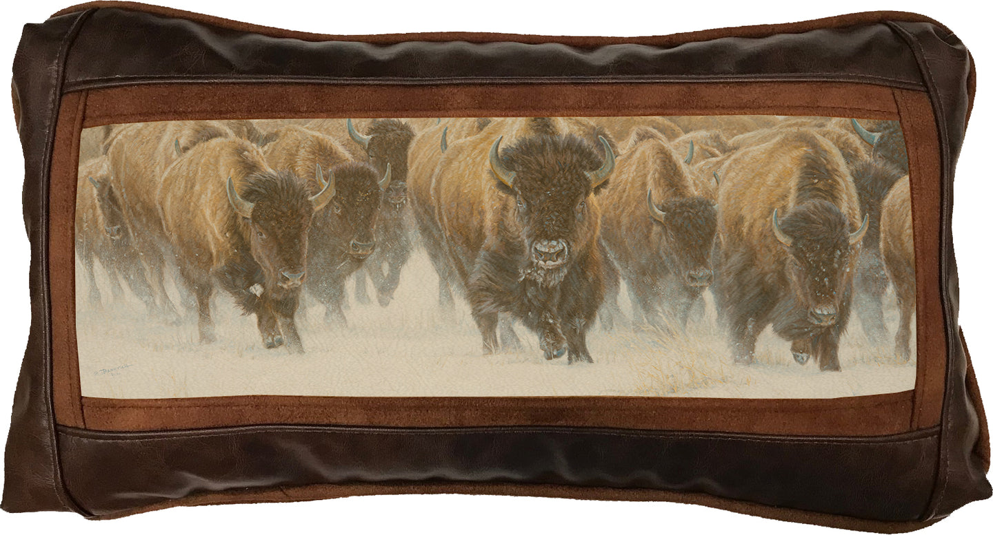 Banovich Wild Accents-Master of the Herd-Leather Pillow