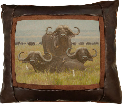 Banovich Wild Accents-Nyati in the Sweet Grass-Leather Pillow