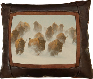 Banovich Wild Accents-Silent Thunder-Leather Pillow