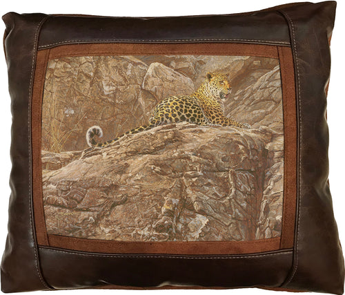 Banovich Wild Accents-First Light-Leather Pillow