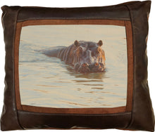Banovich Wild Accents-River Horse-Leather Pillow
