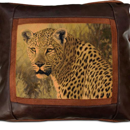 Banovich Wild Accents-Big Five-Leopard-Leather Pillow