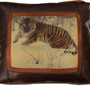 Banovich Wild Accents-Cat and Mouse-Leather Pillow