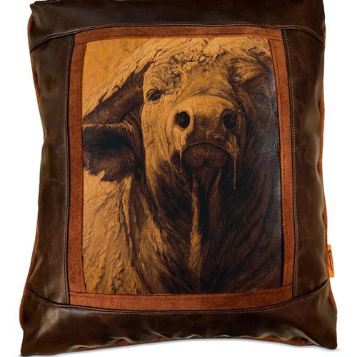 Banovich Wild Accents-Debt Collector-Leather Pillow