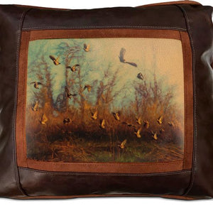 Banovich Wild Accents-Quail Hunter-Coopers Hawk-Leather Pillow