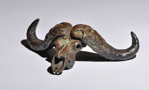 Mick Doellinger-Cape Buffalo Skull-Bronze Sculpture