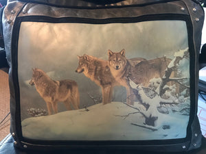 Banovich Wild Accents-High Country Wolves-Leather Pillow