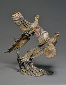 Stefan Savides - Over and Under (Pheasants) - Limited Edition Sculpture