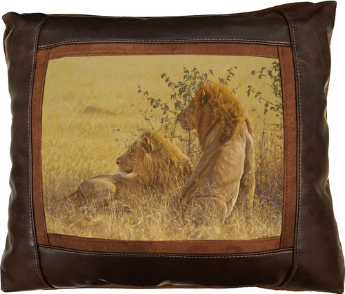 Banovich Wild Accents-In Their Prime-Leather Pillow